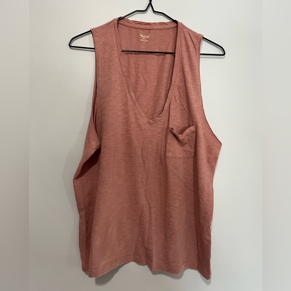 Madewell V-Neck Tank Top Size L Dusty Rose.